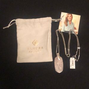 Kendra Scott Inez Silver Necklace in Rose Quartz